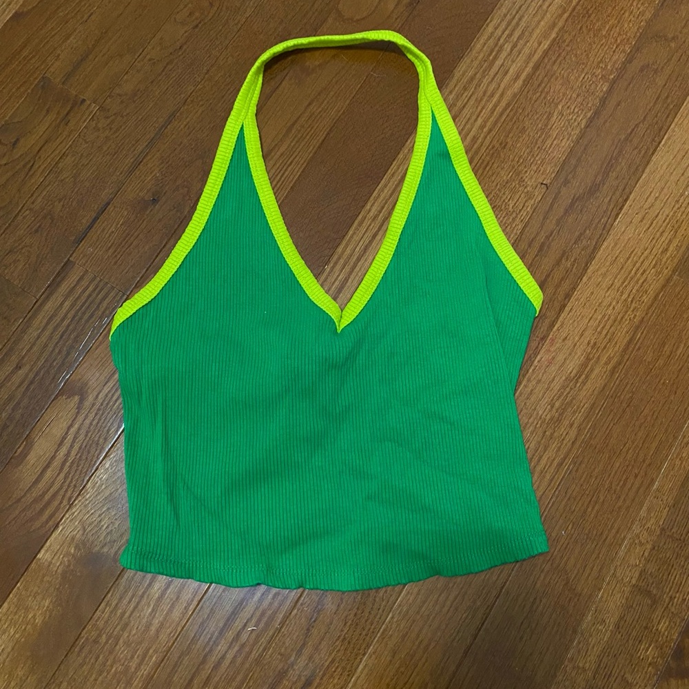 wild fable green and lime halter top crop top shirt